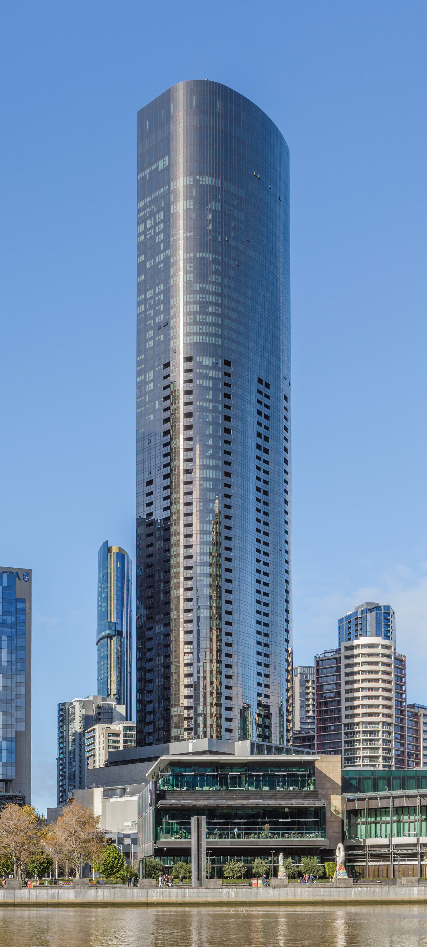 Prima Pearl Apartments, Melbourne - View across Yarra River. © Mathias Beinling