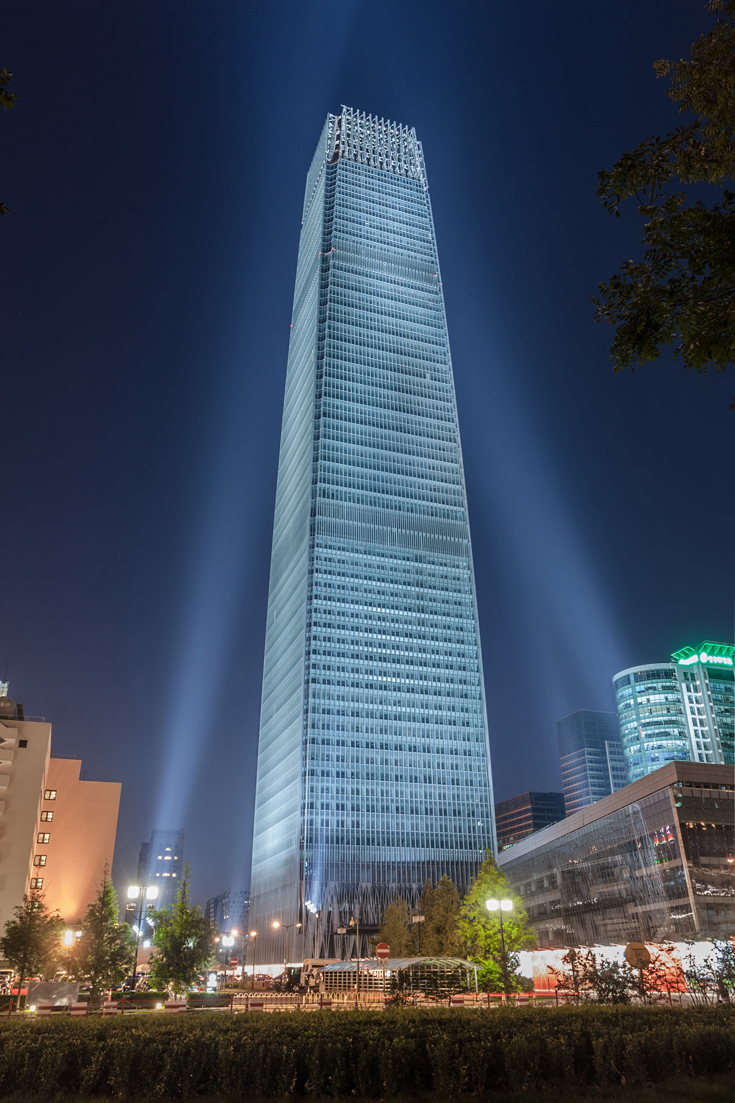 China World Trade Center Tower III, Peking - Night view from the east. © Mathias Beinling