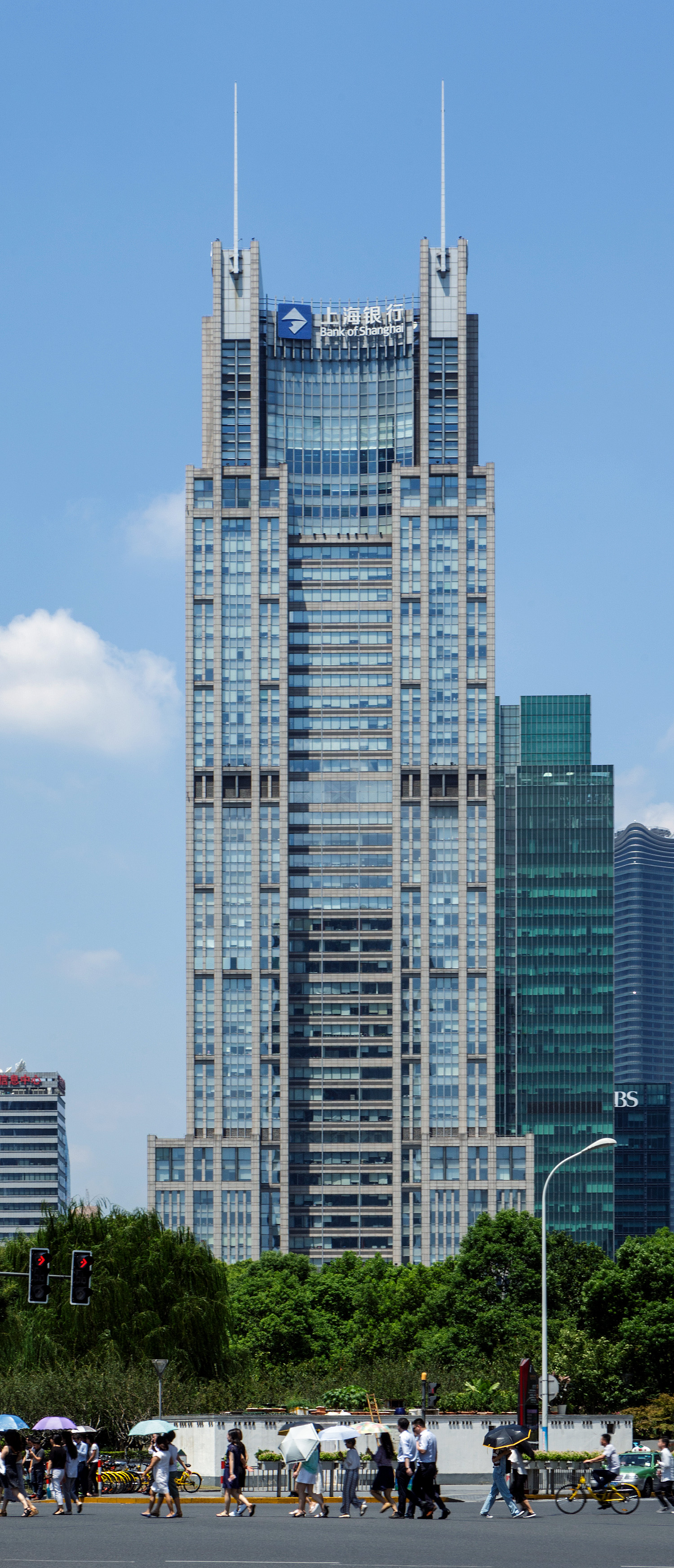 Bank of Shanghai Headquarters Building, Shanghai - View from the southeast. © Mathias Beinling
