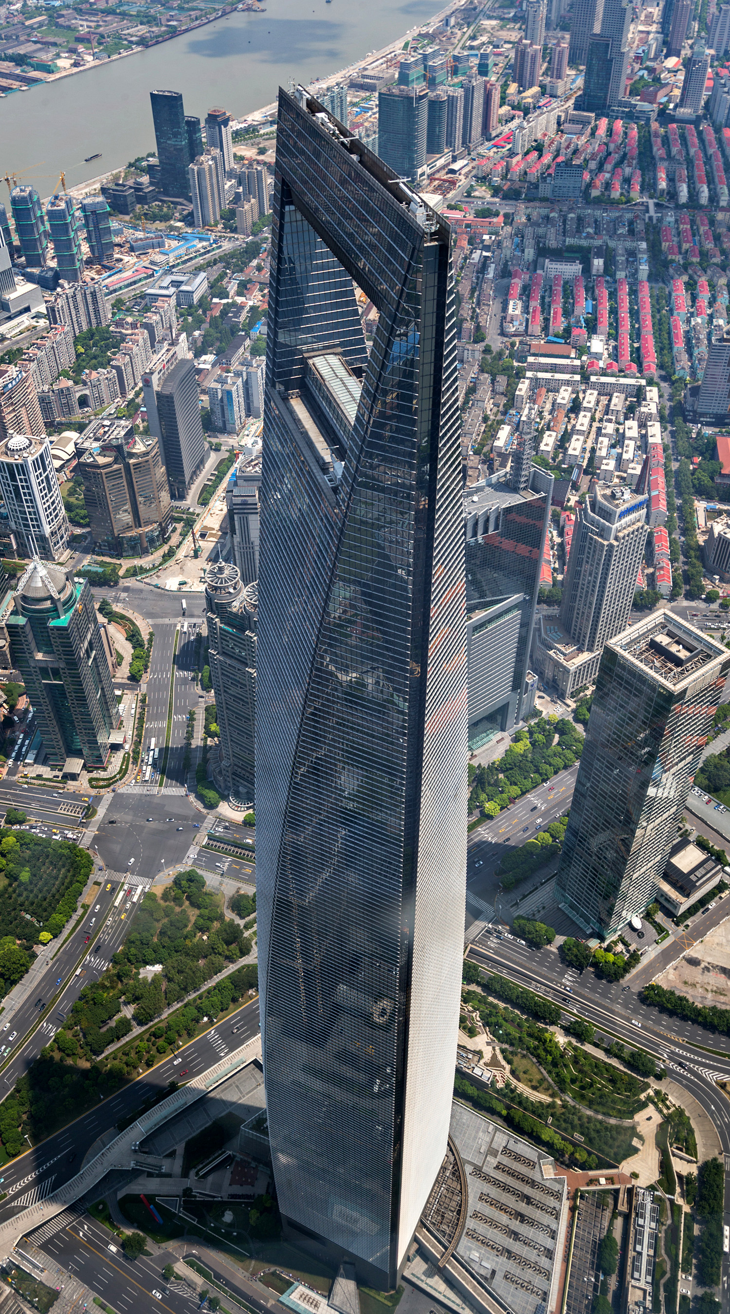 Shanghai World Financial Center, Shanghai - View from Shanghai Tower. © Mathias Beinling