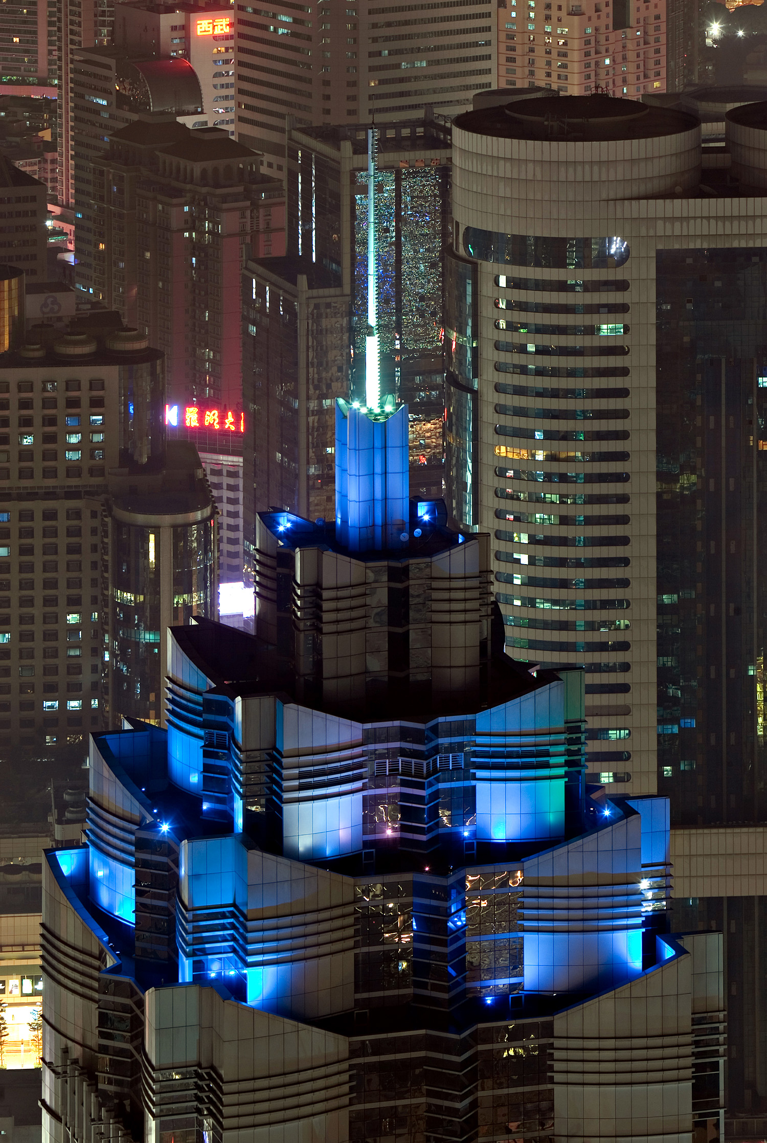 World Finance Center Tower A, Shenzhen - Night view from Shun Hing Square. © Mathias Beinling