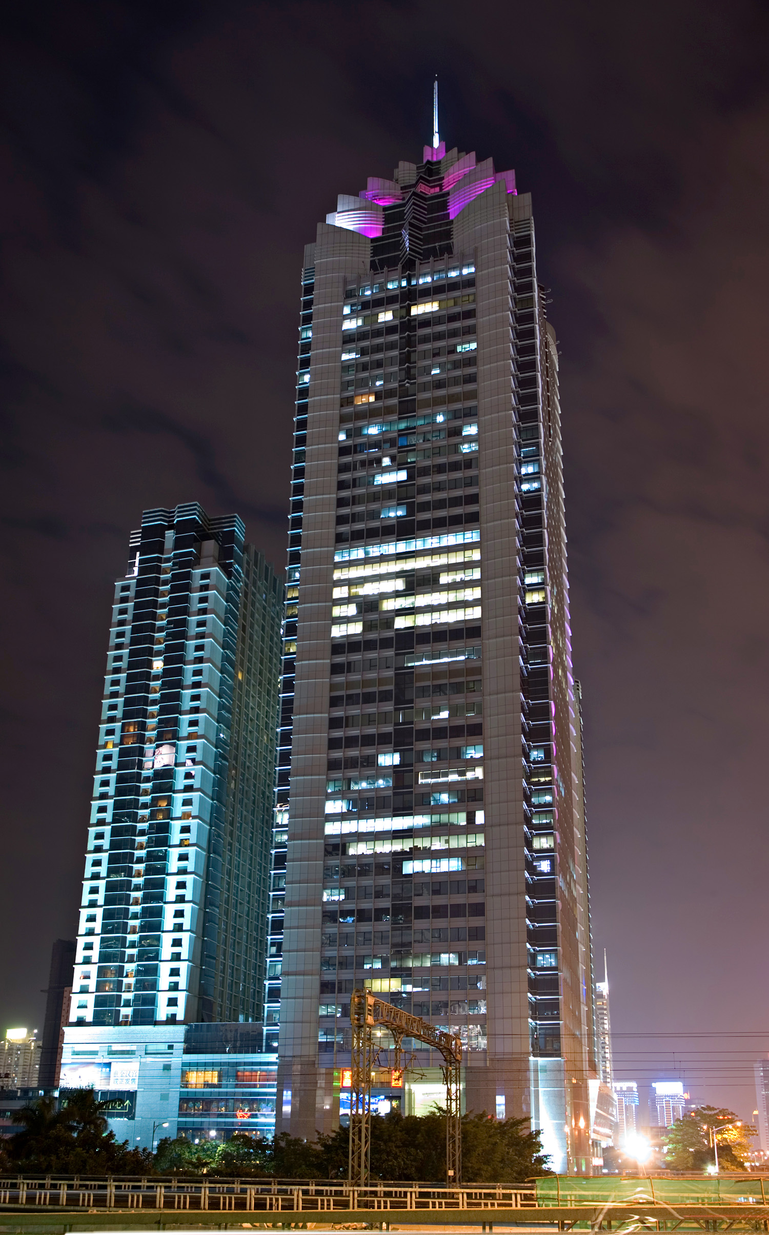 World Finance Center Tower A, Shenzhen - Night view from the east. © Mathias Beinling