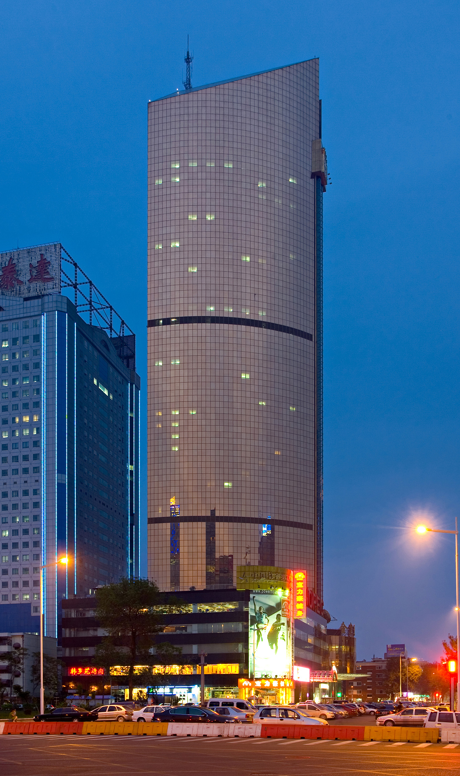 Golden Crown Tower, Tianjin - Night view from the northeast. © Mathias Beinling