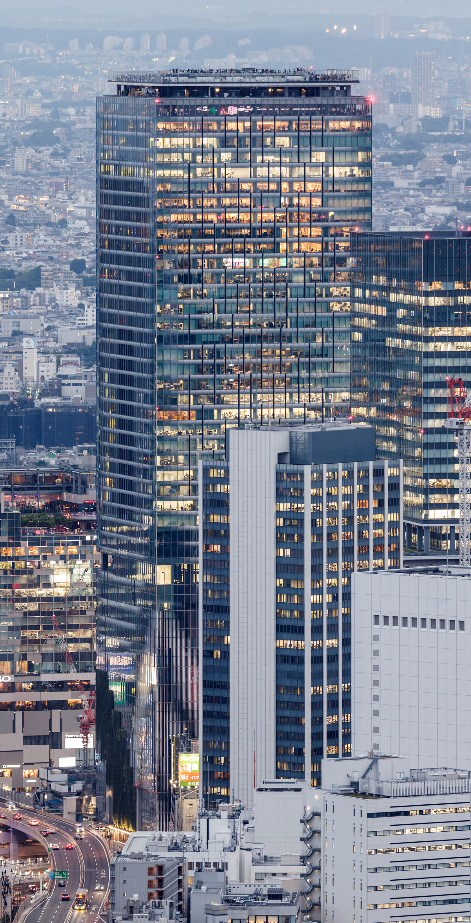 Shibuya Scramble Square, Tokyo - View from Roppongi Hills Mori Tower. © Mathias Beinling