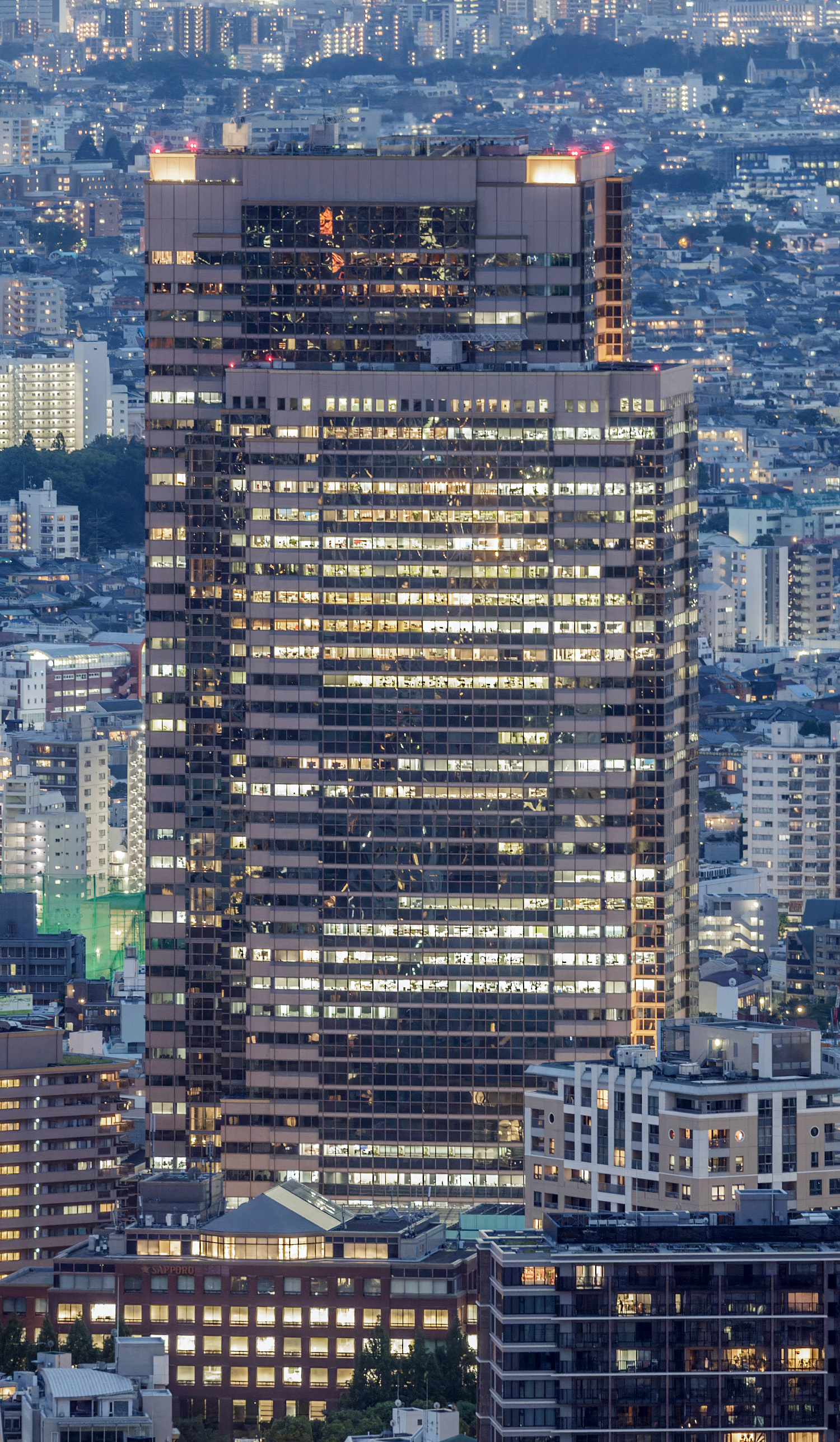 Yebisu Garden Place Tower, Tokyo - View from Roppongi Hills Mori Tower. © Mathias Beinling