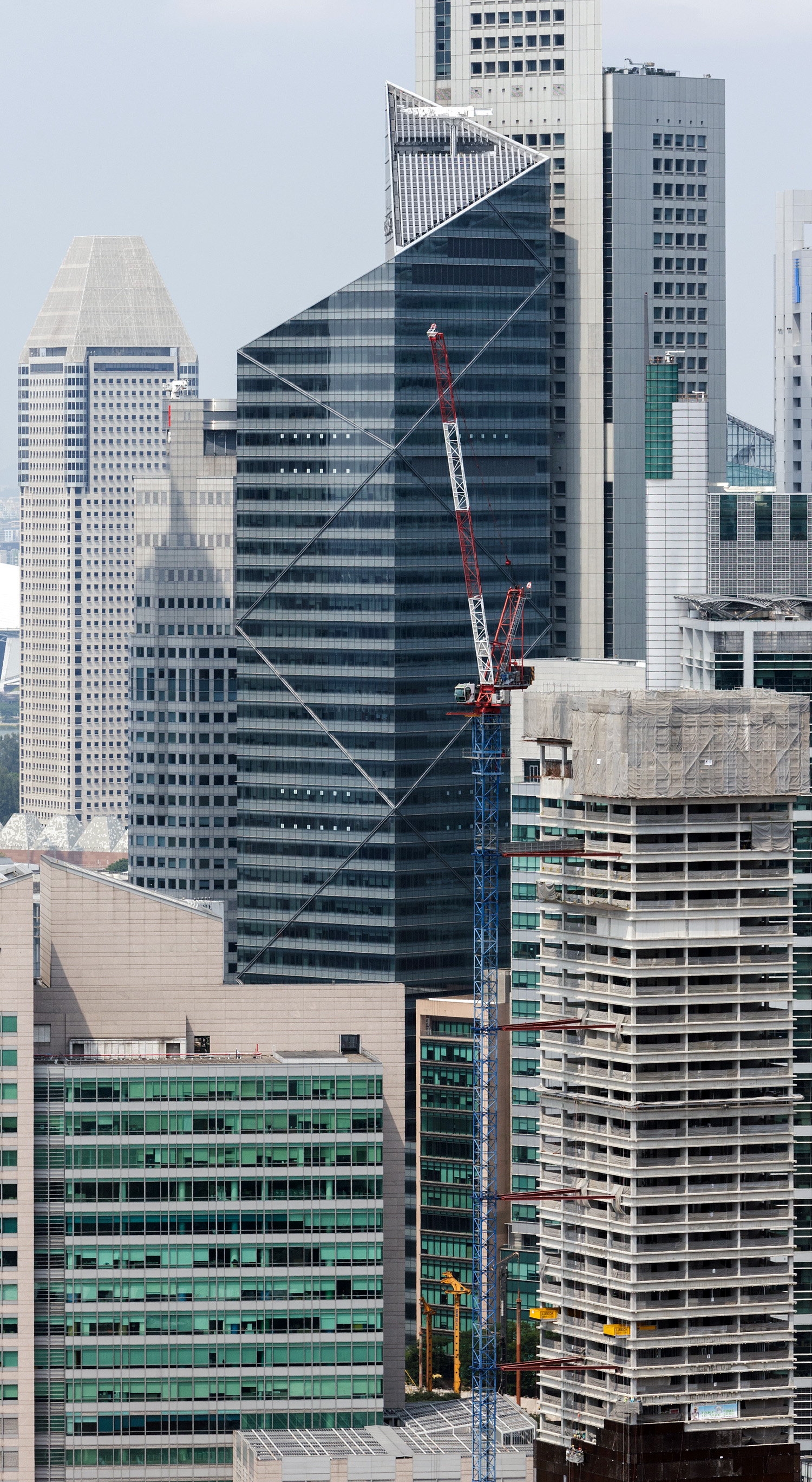 One Raffles Place Tower 2, Singapore - View from Pinnacle@Duxton. © Mathias Beinling