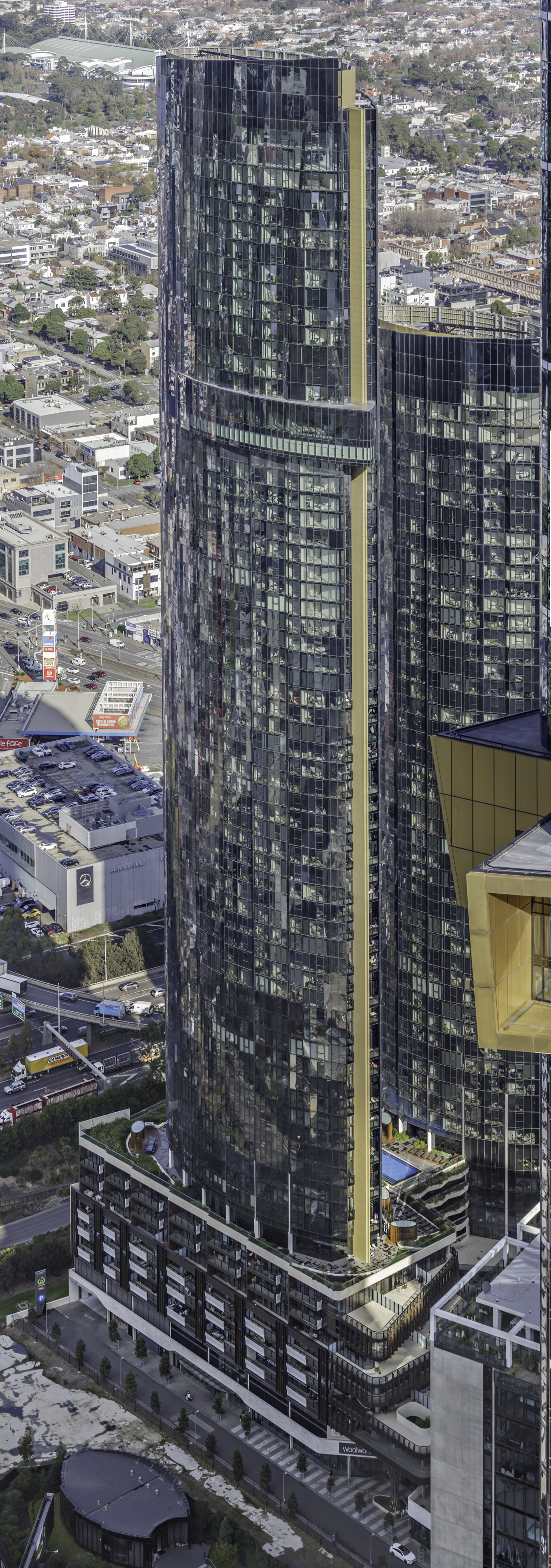 Melbourne Square Tower 1, Melbourne - View from Eureka Tower. © Mathias Beinling