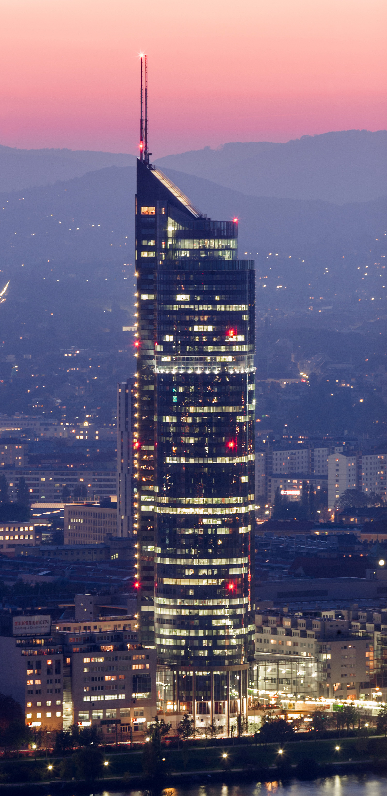 Millennium Tower, Vienna - View from Donauturm. © Mathias Beinling