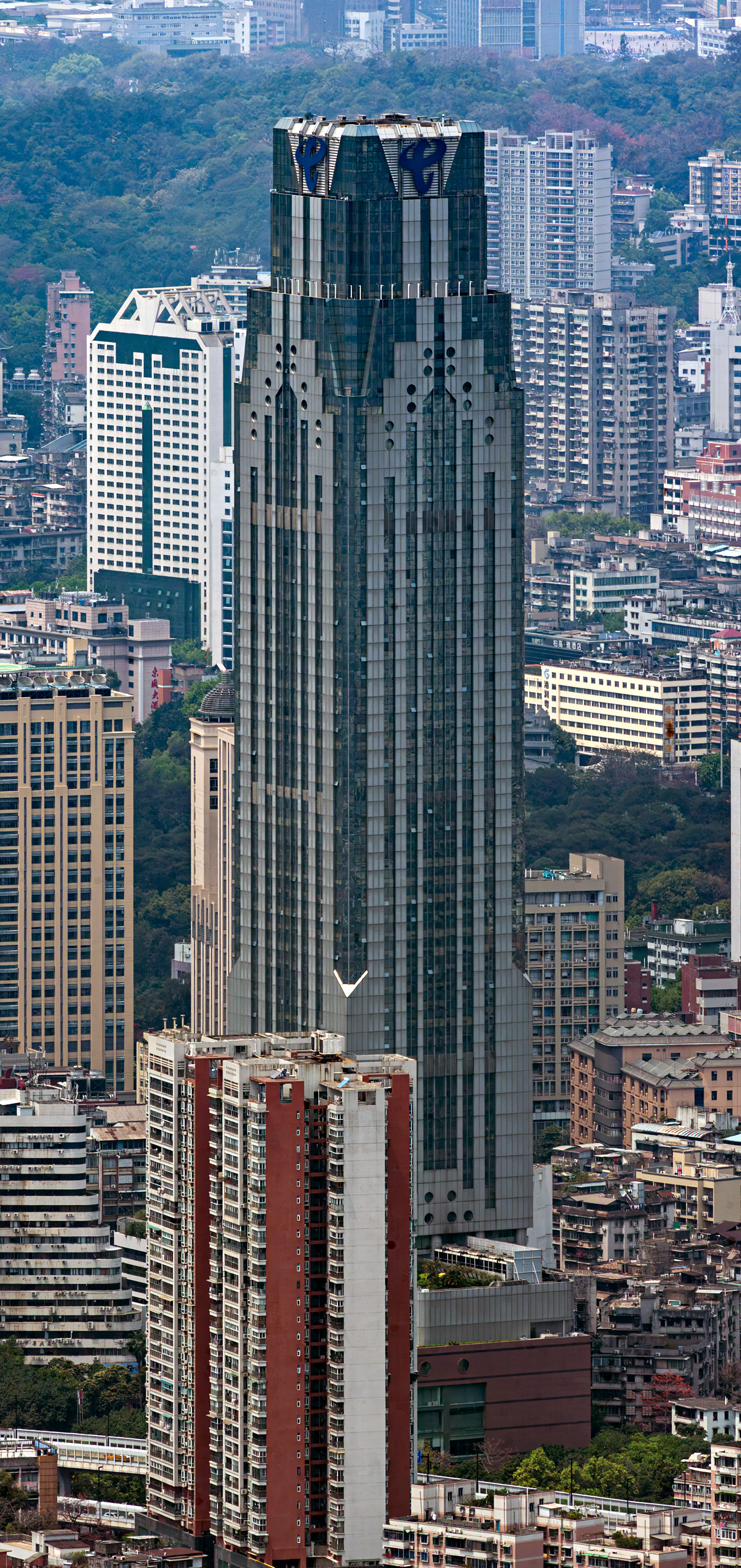 Guangdong Telecom Plaza, Guangzhou - View from Canton Tower. © Mathias Beinling
