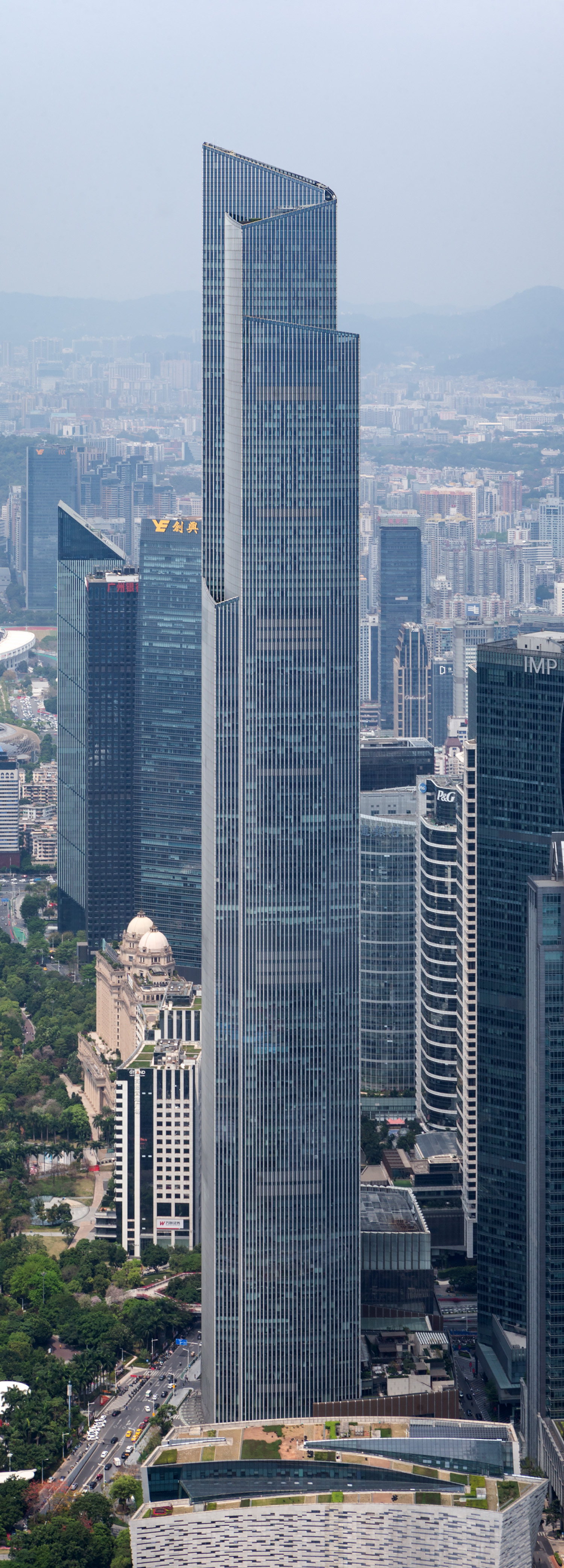 Guangzhou CTF Finance Centre, Guangzhou - View from Canton Tower. © Mathias Beinling
