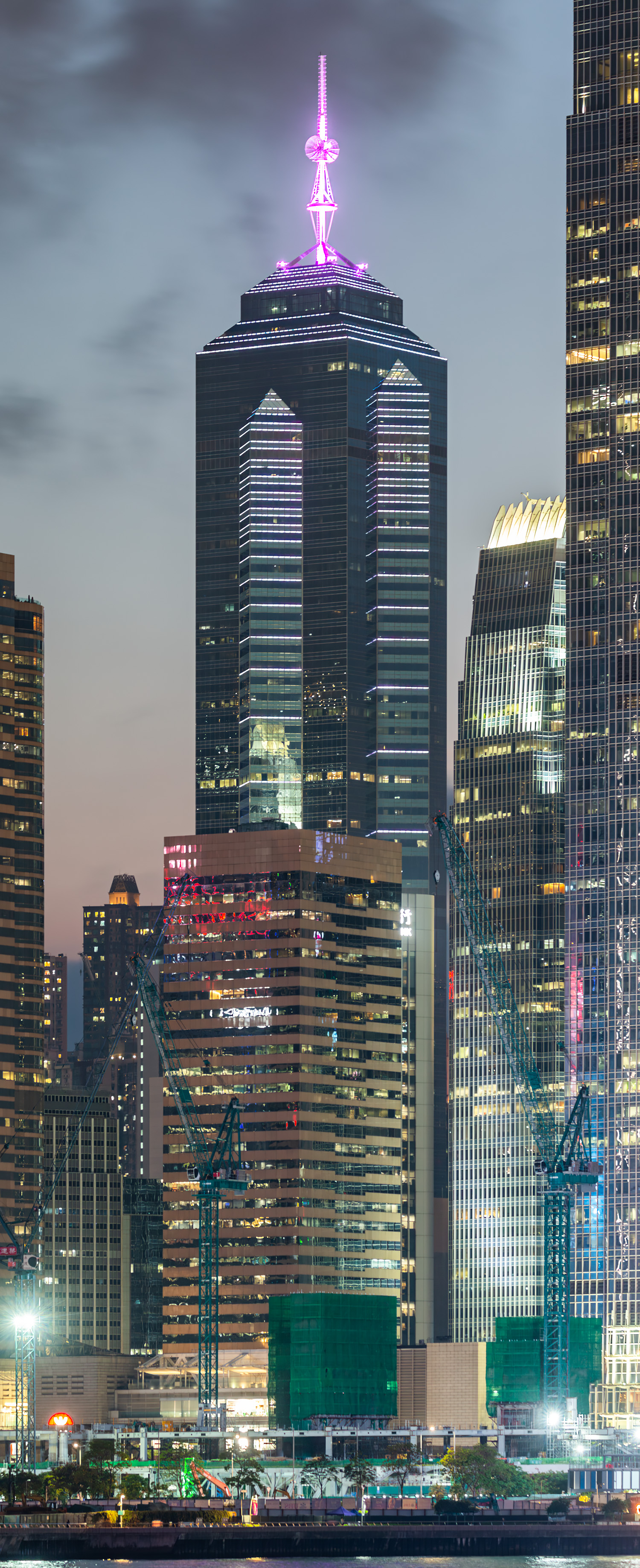 The Center - View from the east at dusk