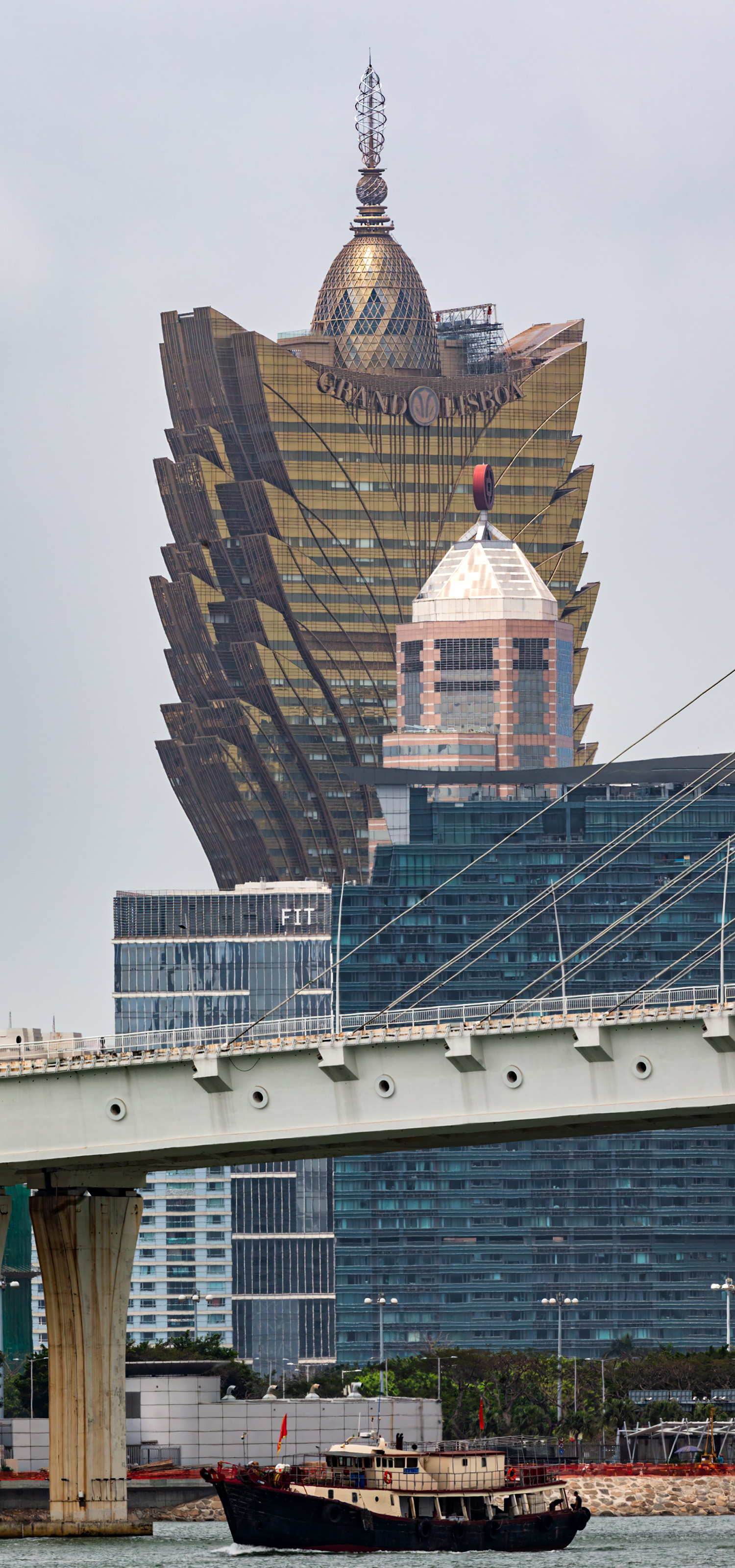 Grand Lisboa, Macau - View from Zhuhai. © Mathias Beinling