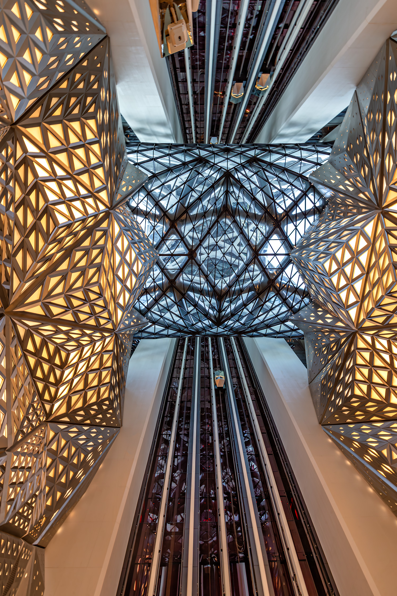 Morpheus, Macau - Looking up inside the atrium. © Mathias Beinling