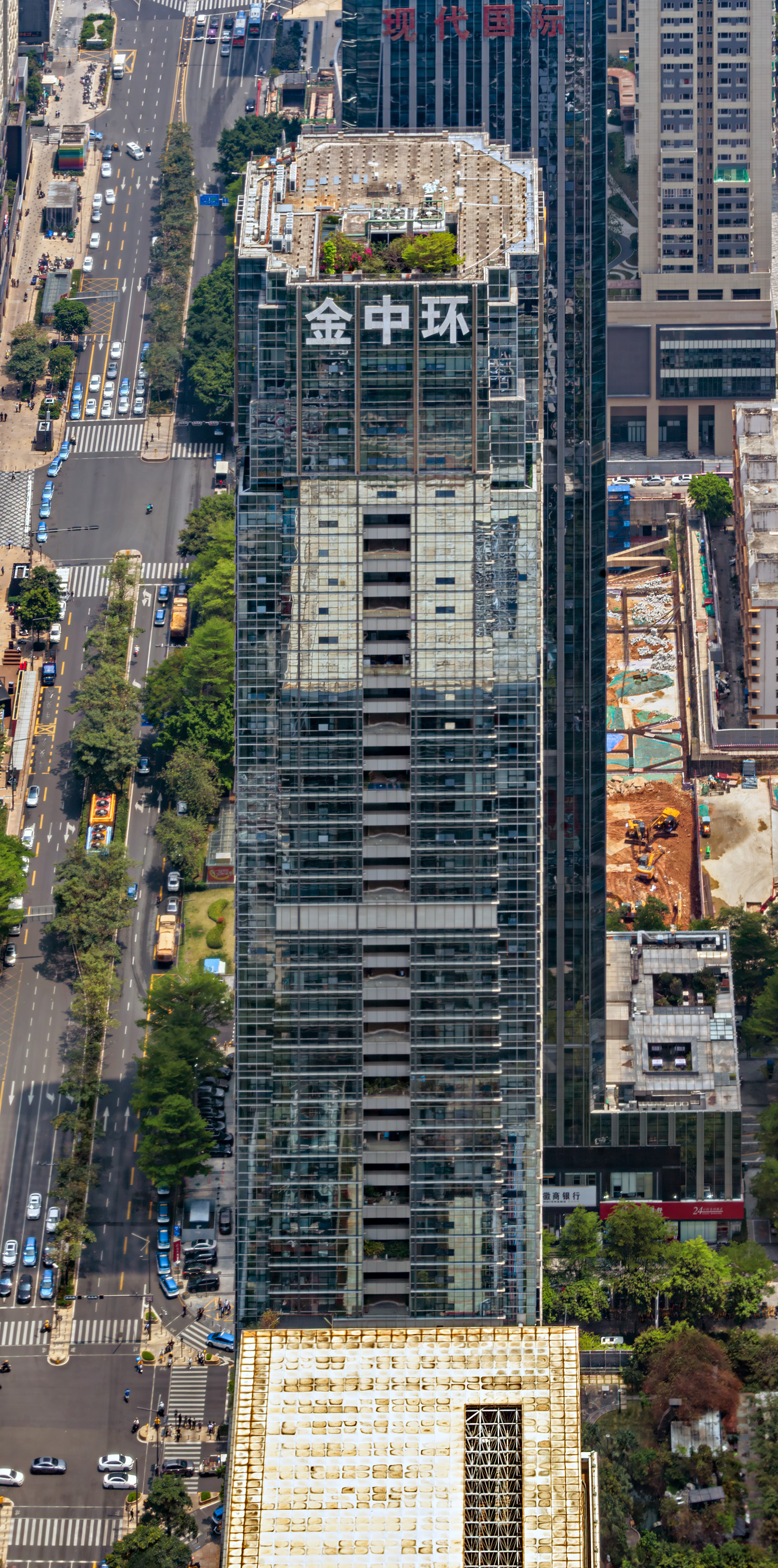 Jinzhonghuan International Business Building, Shenzhen - View from Ping An Finance Center. © Mathias Beinling