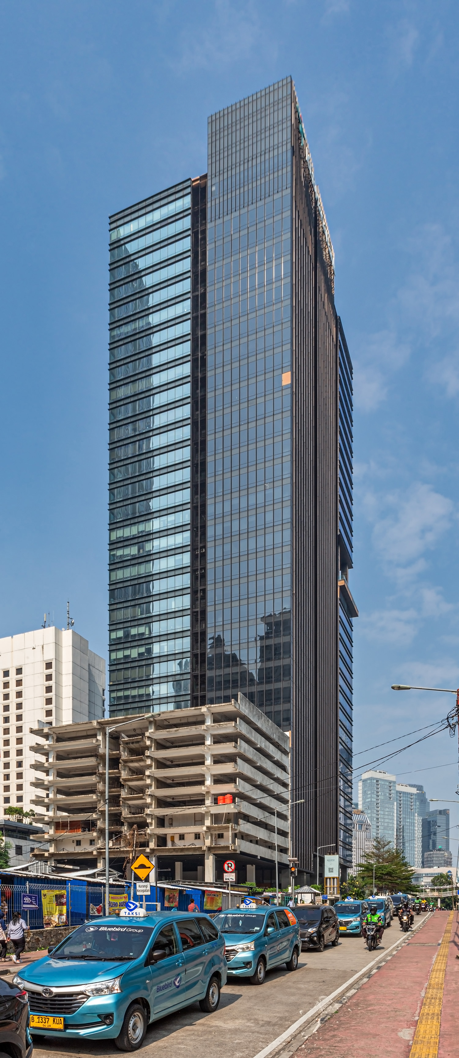 Mangkuluhur City Office Tower 1, Jakarta - View from the northeast. © Mathias Beinling