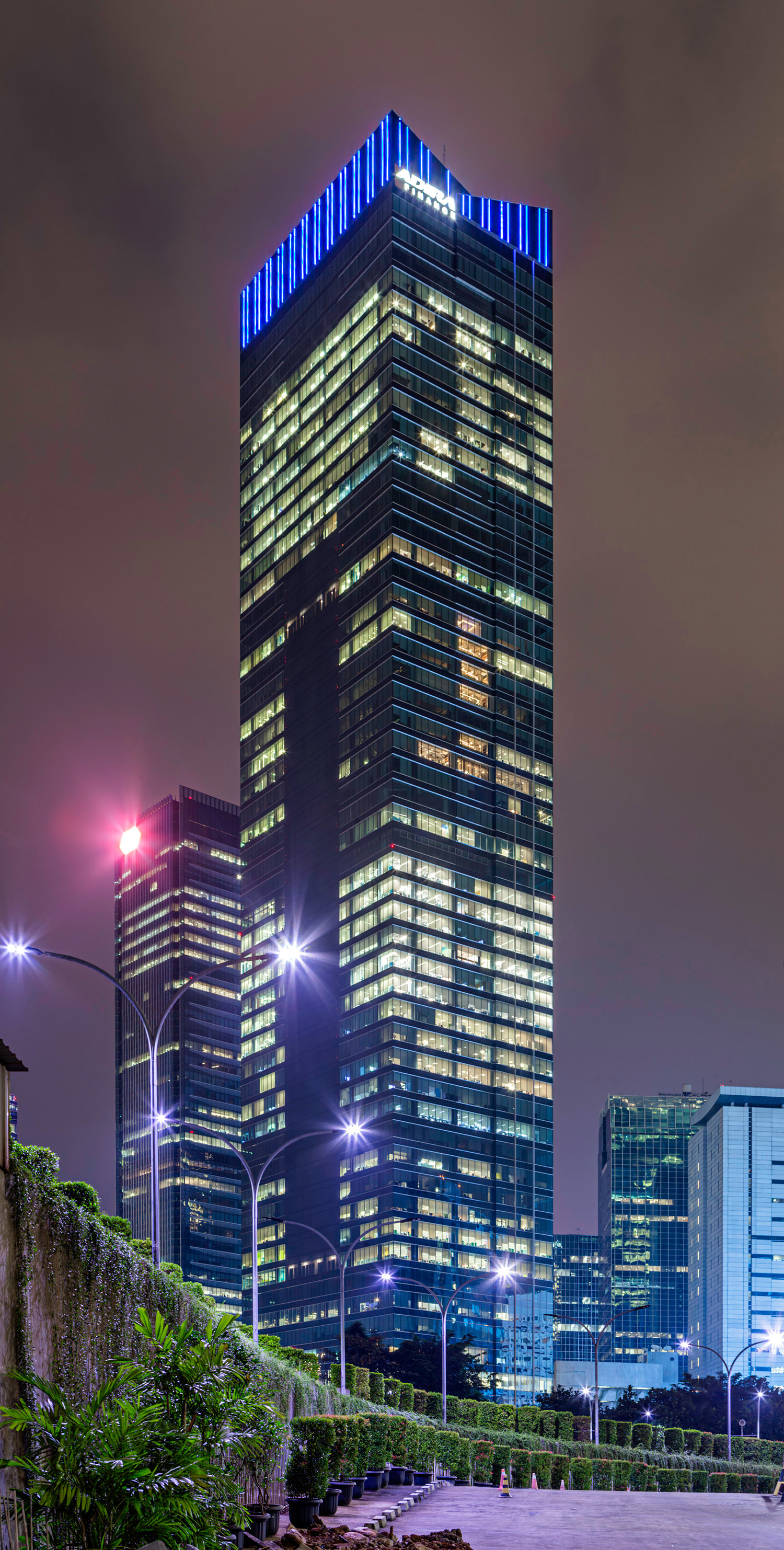 Millennium Centennial Center, Jakarta - Night view from the north. © Mathias Beinling