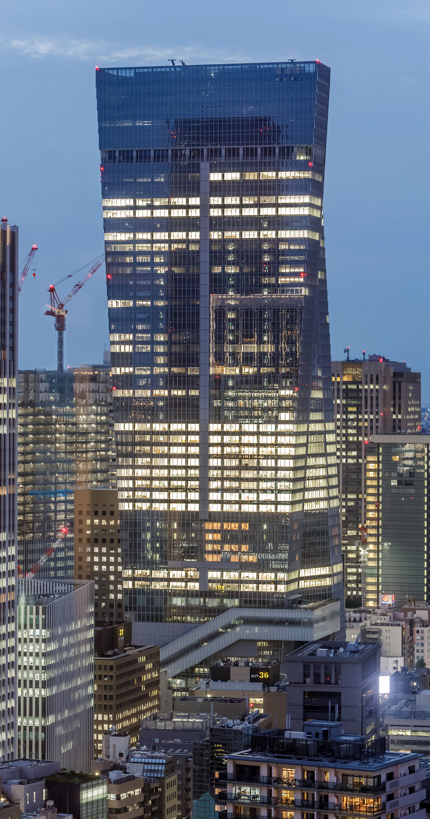 Toranomon Hills Station Tower, Tokyo - View from Tokyo Tower. © Mathias Beinling