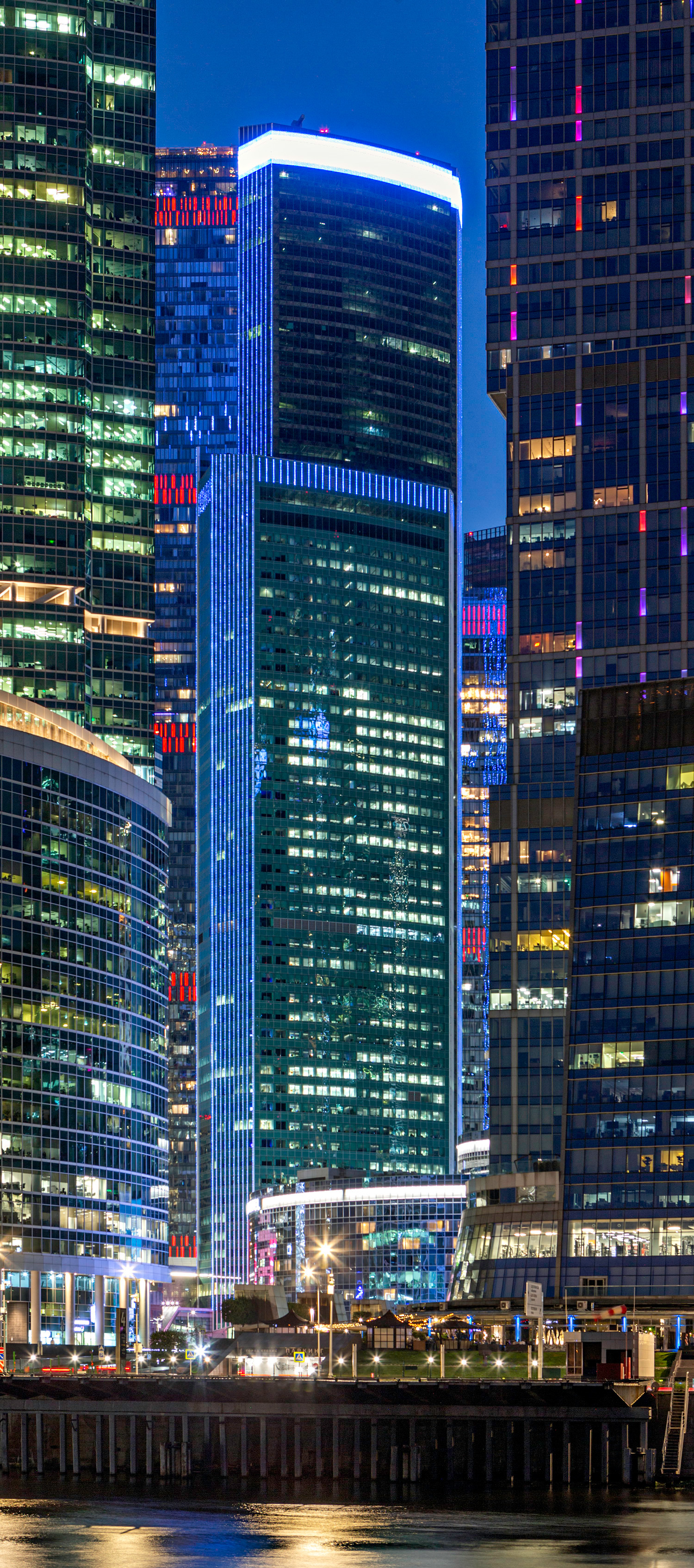 Eurasia Tower, Moscow - Night view across the Moskwa. © Mathias Beinling