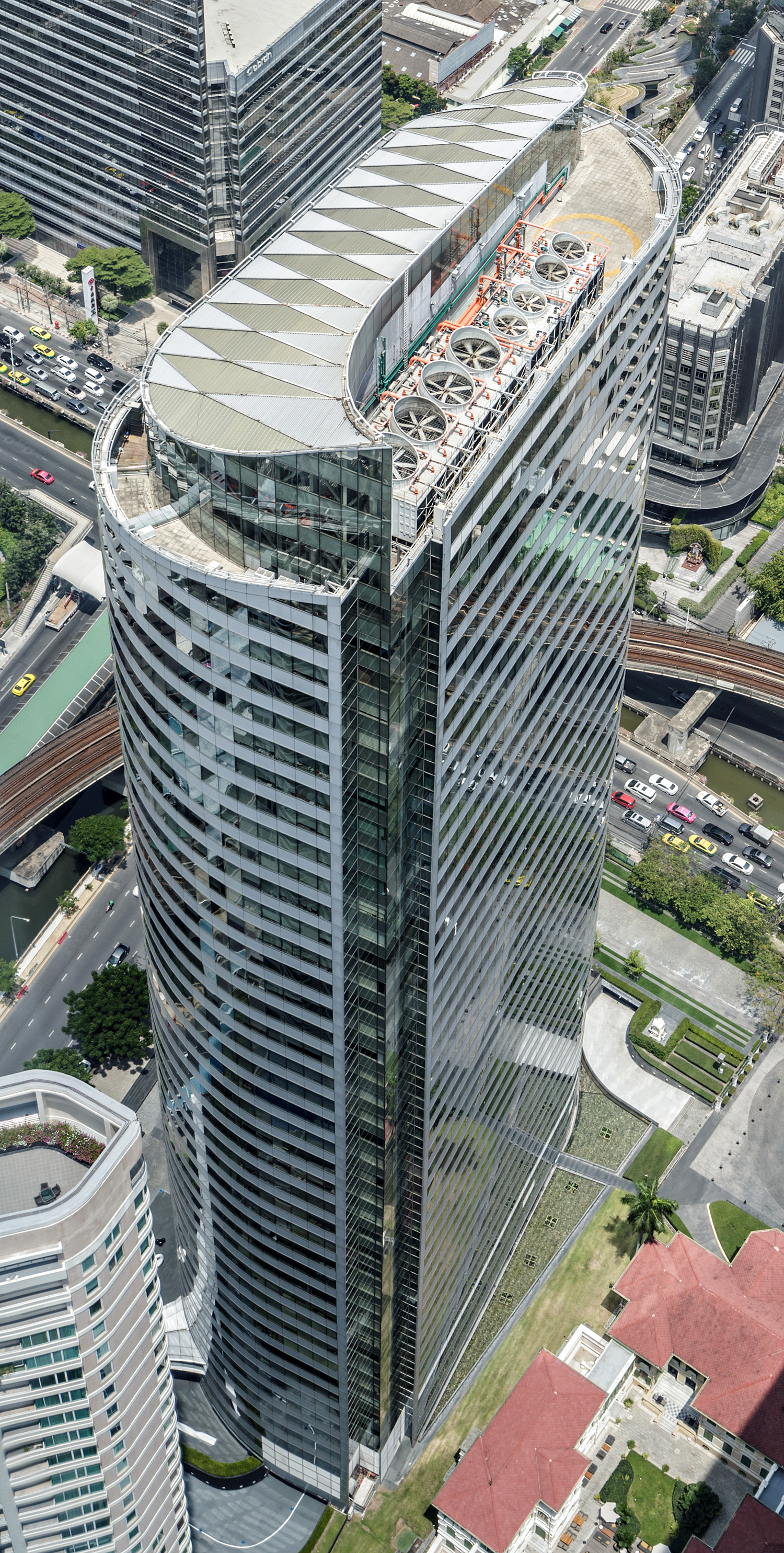Sathorn Square Office Tower, Bangkok - View from King Power Mahanakhon. © Mathias Beinling