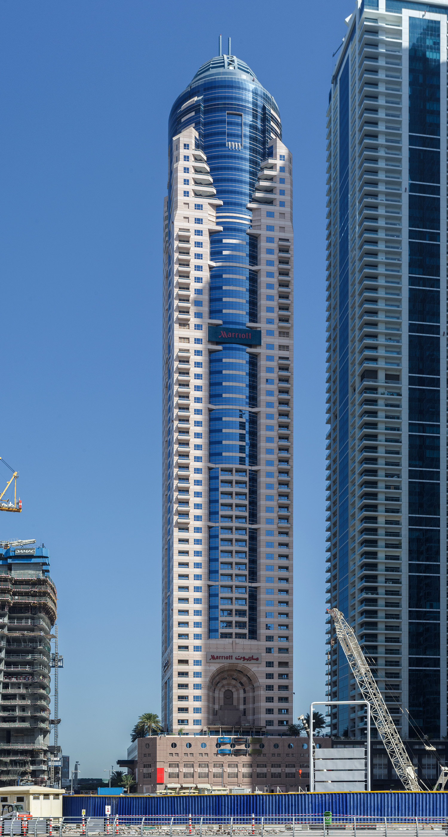 Dubai Marriott Harbour Hotel and Suites  - View from the southeast