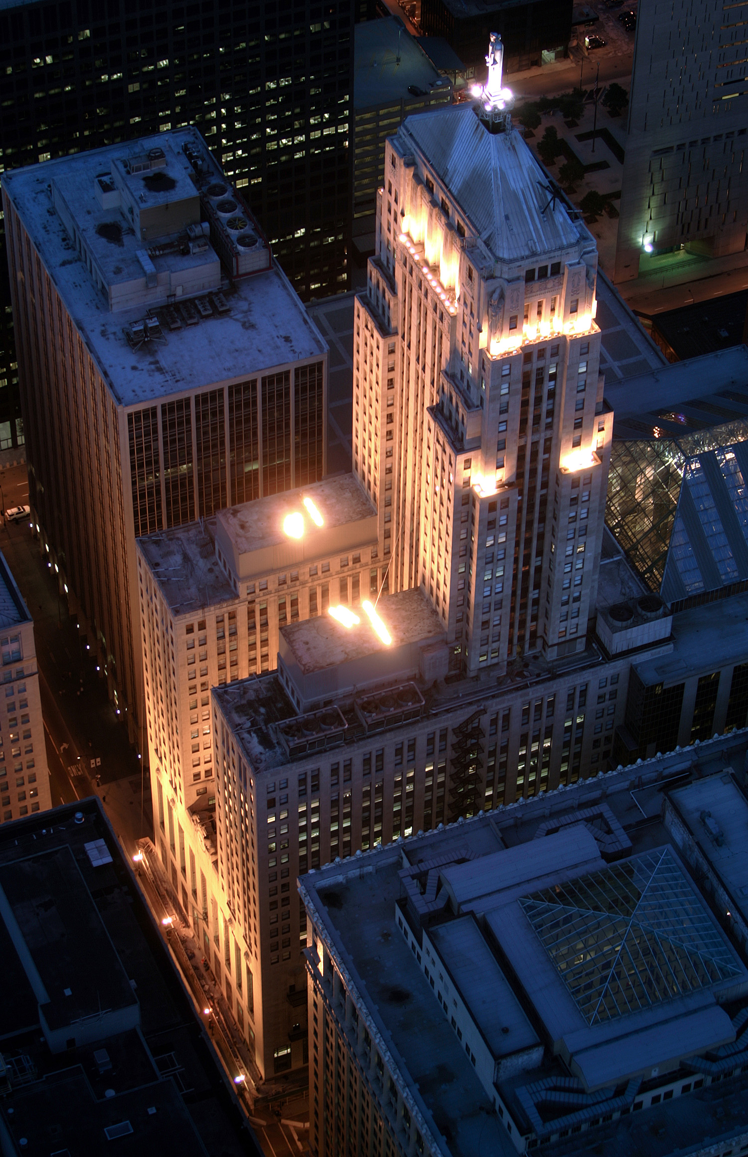 Chicago Board of Trade - Night view from Sears Tower