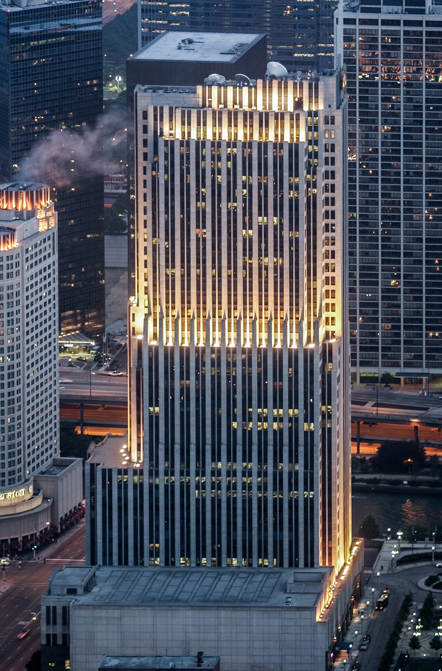 NBC Tower - Night view from John Hancock Center