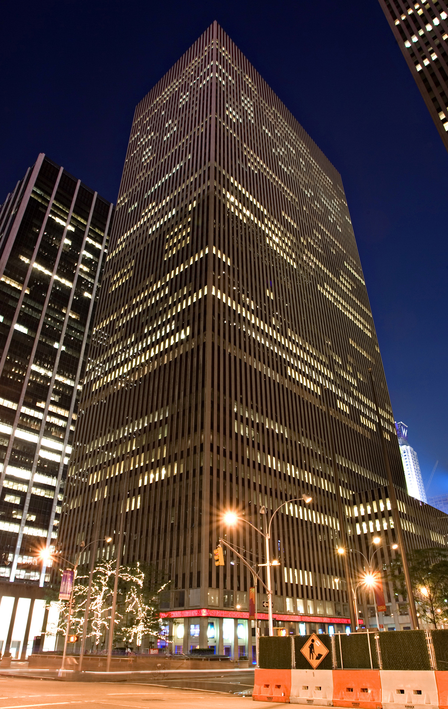 Celanese Building - Night view from the east
