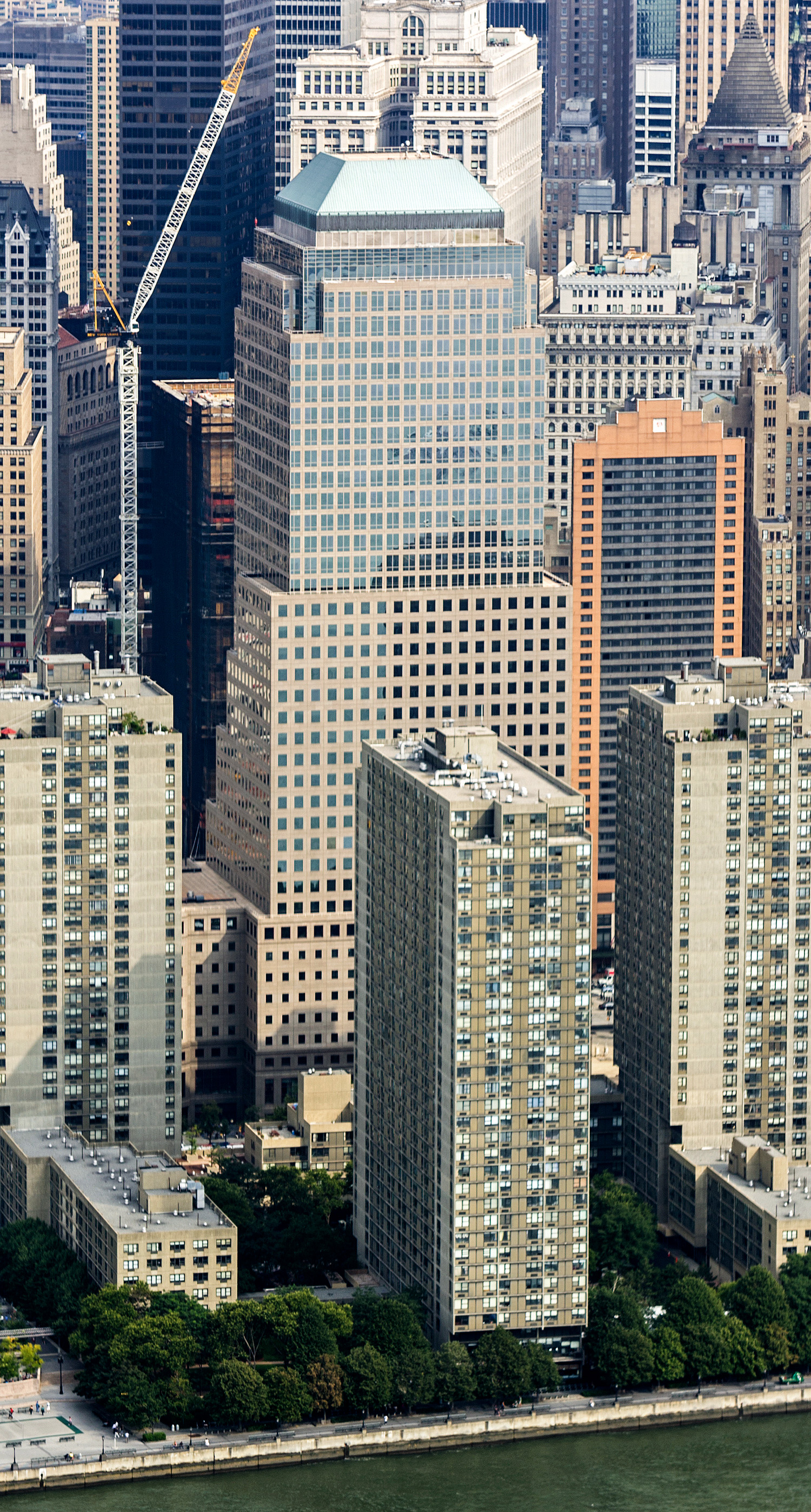 One World Financial Center - View from a helicopter
